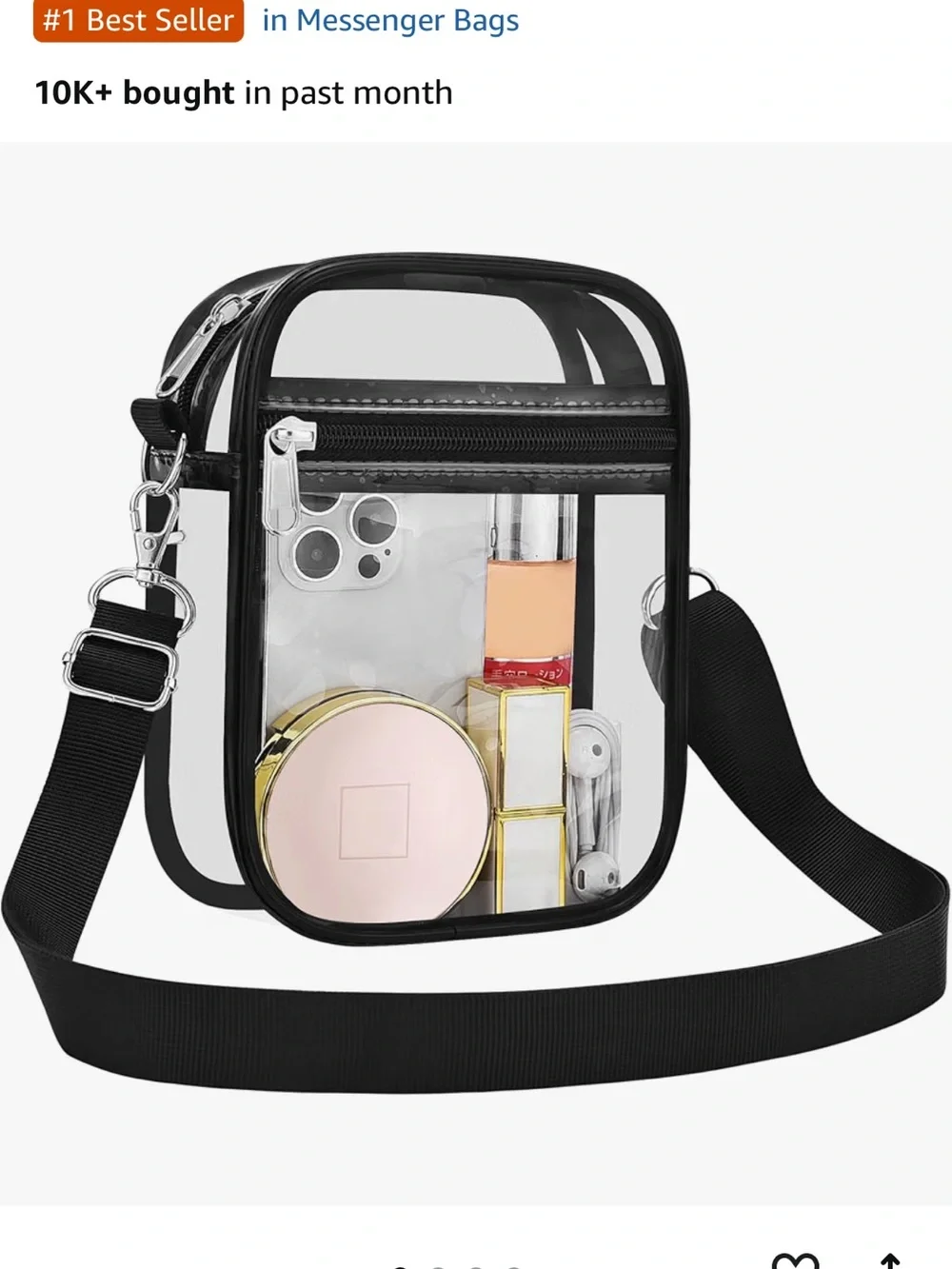 2 pack Clear stadium cross body bags